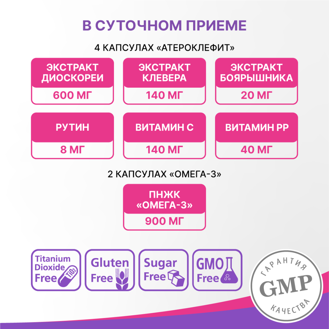 Атероклефит Омега-3 комплекс капсулы, 60 шт.+30 шт, Эвалар