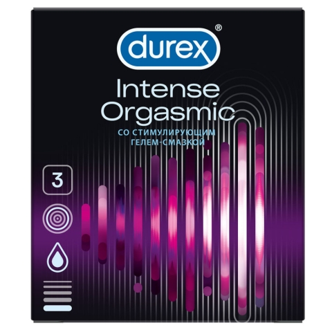 Дюрекс интенс оргазмик презервативы из натурального латекса, 3 шт.