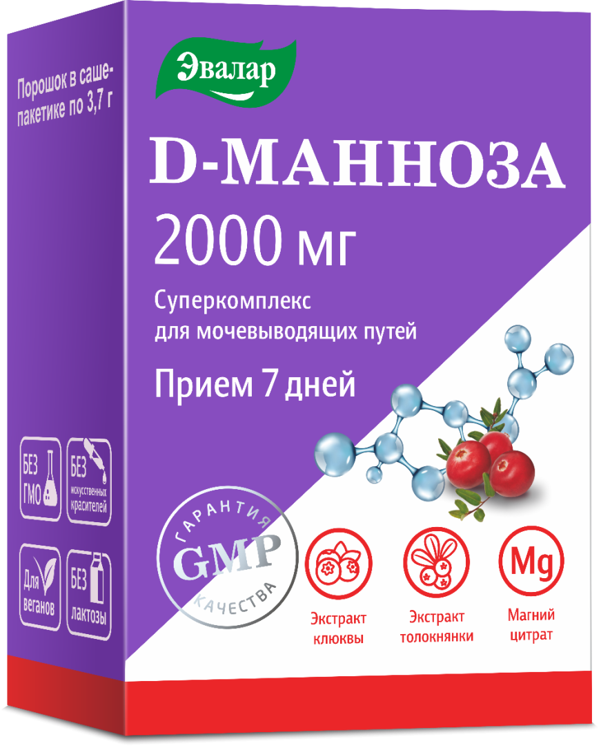 D-манноза суперкомплекс, порошок в саше-пакетике по 3,7 г №7, Эвалар