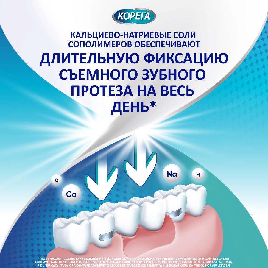 Корега защита десен крем для фиксации съемных зубных протезов для предотвращения раздражения десен, 40г