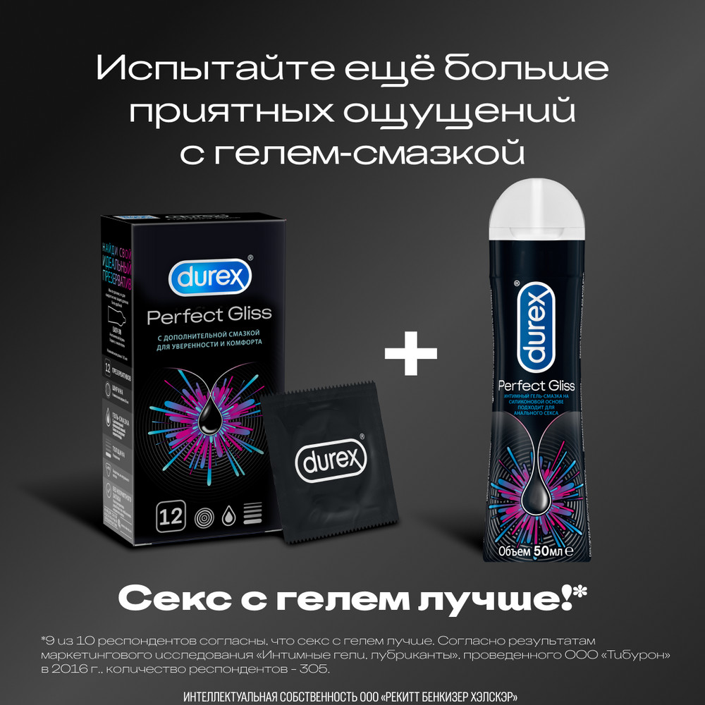 Дюрекс презервативы перфект глисс, 12 шт.