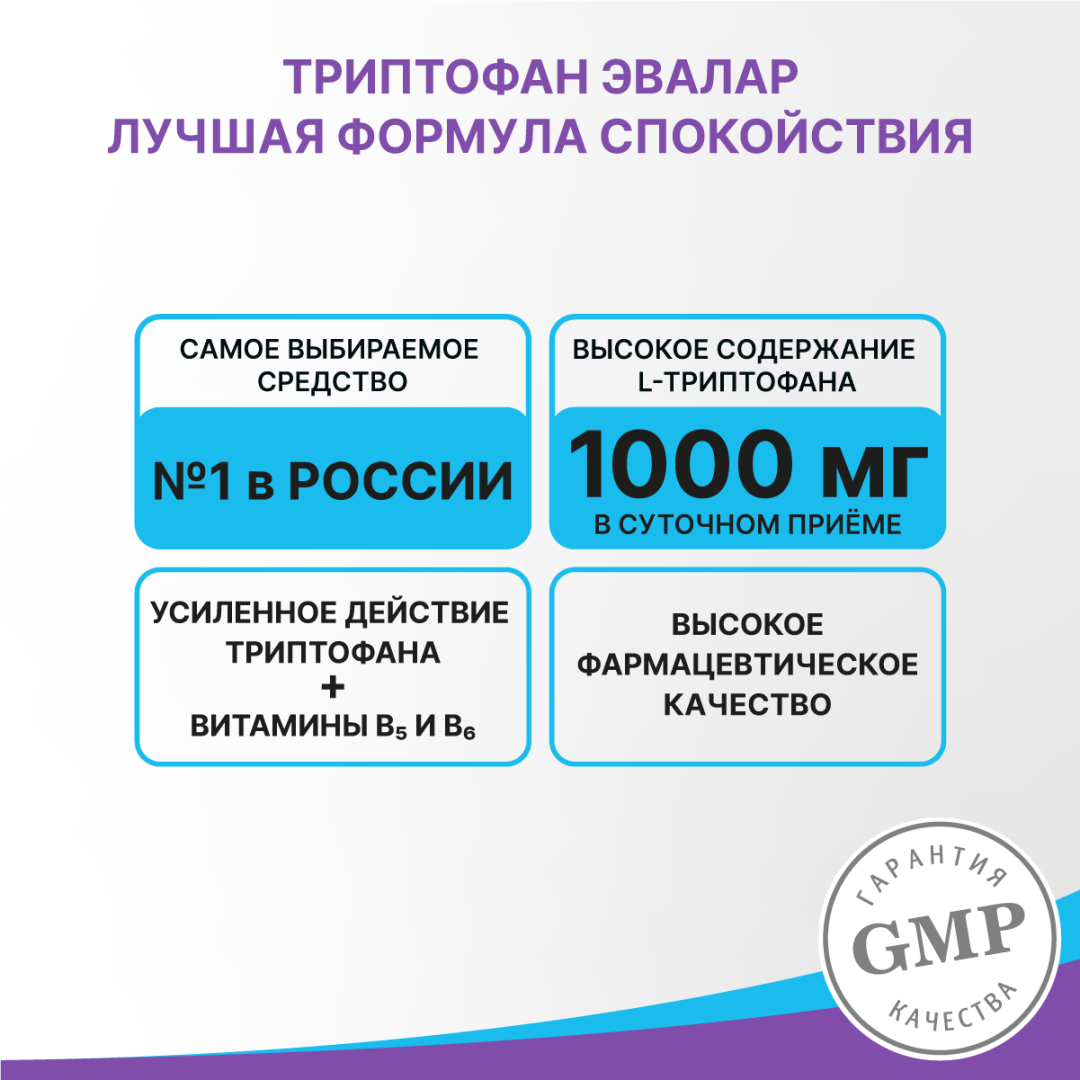 Формула спокойствия Триптофан капсулы, 60 шт, Эвалар