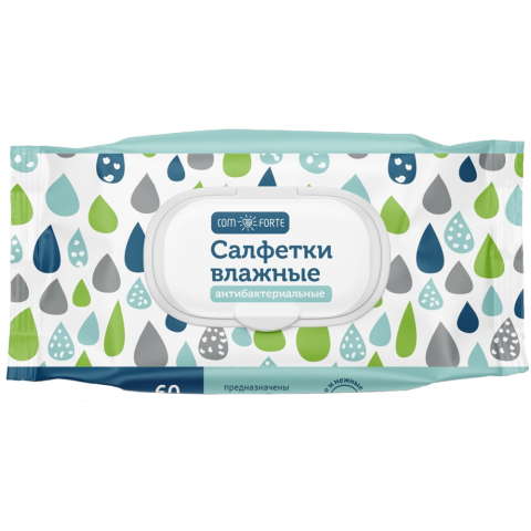 Салфетки Комфорт влажные антибакт №60