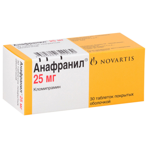 Анафранил 25мг таблетки, покрытые оболочкой, 30 шт.