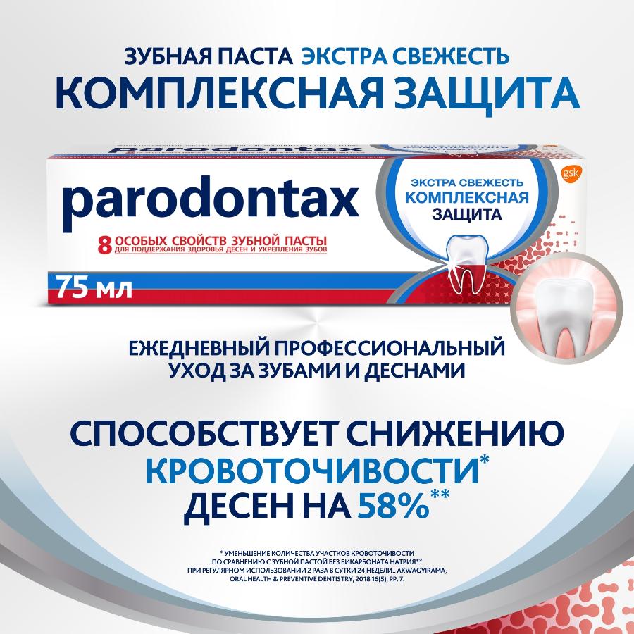Зубная паста parodontax комплексная защита от воспаления и кровоточивости десен с фтором, 75 мл
