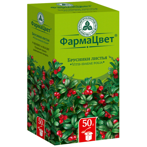 Брусники листья пачка, 50г