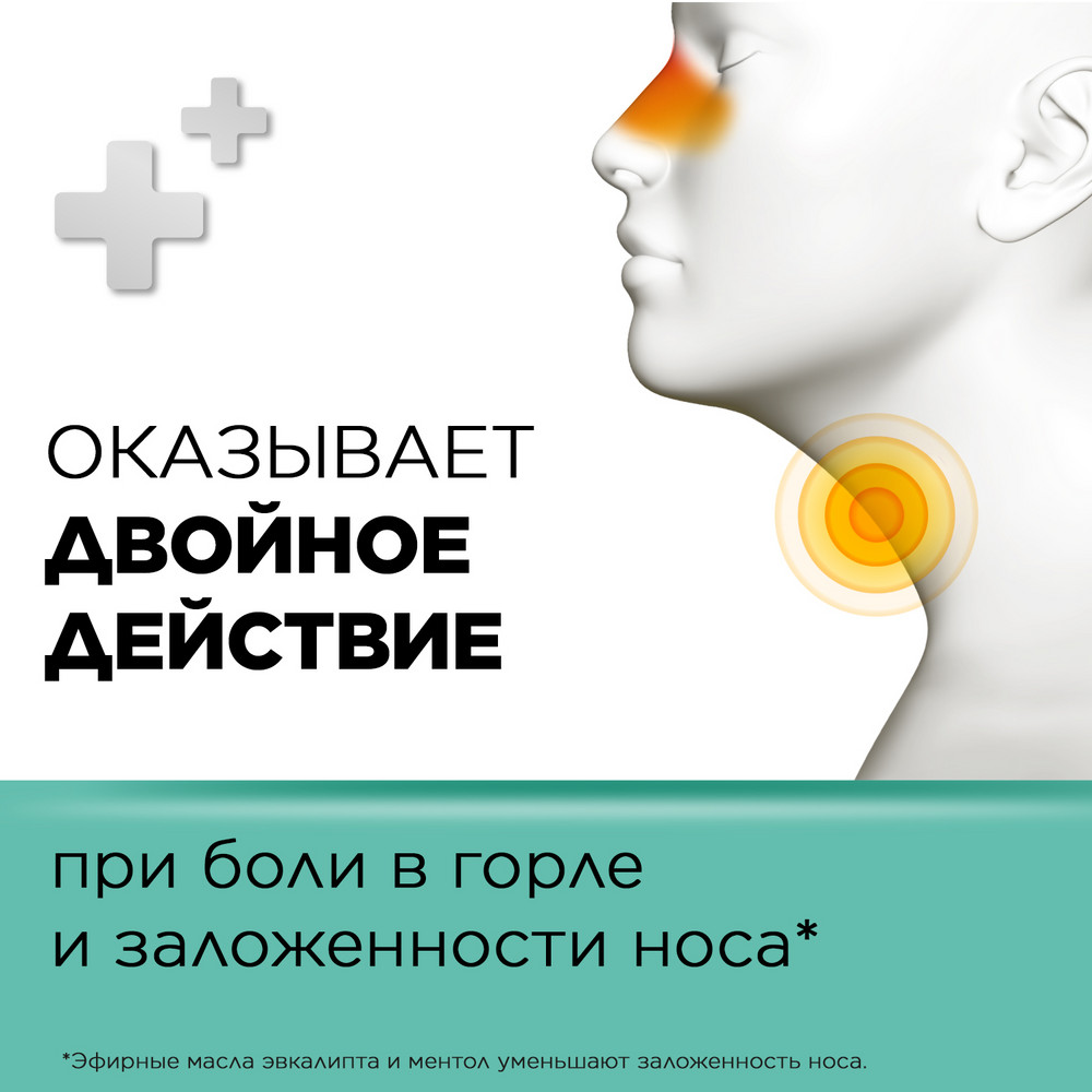 Стрепсилс таблетки для рассасывания, ментол-эвкалипт, 24 шт.