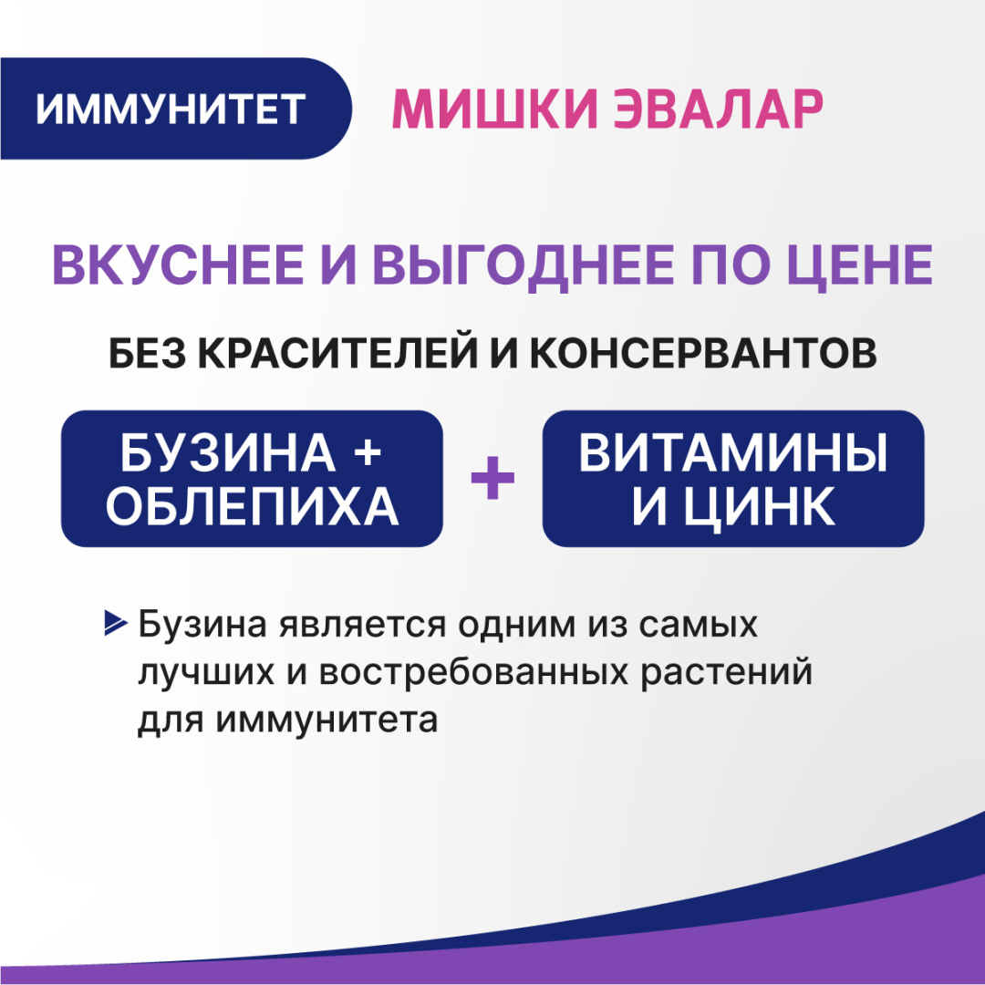 Бэби Формула Мишки Иммунитет №30 паст.жеват.по 2,5г