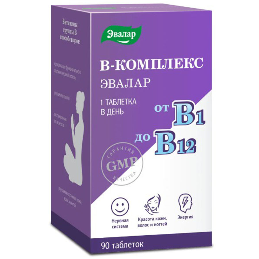 Витамины группы В Эвалар, таблетки, 90 шт.