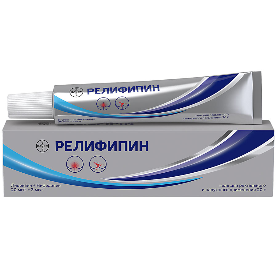 Релифипин 20 мг/г + 3 мг/г гель для ректального и наружного применения, 20г