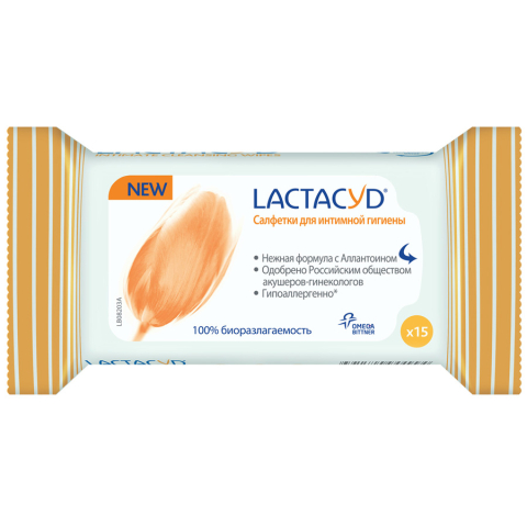 Лактацид №15 салфетки д/интим.гиг