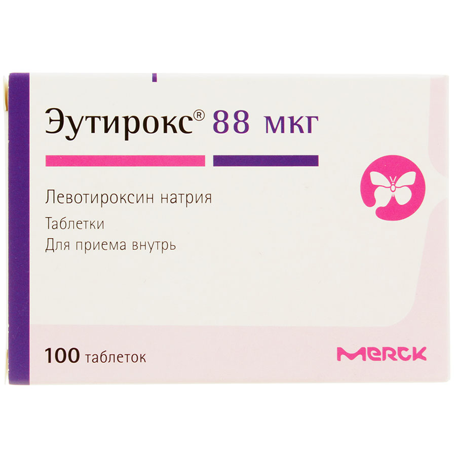 Эутирокс 88мкг таблетки, 100 шт.