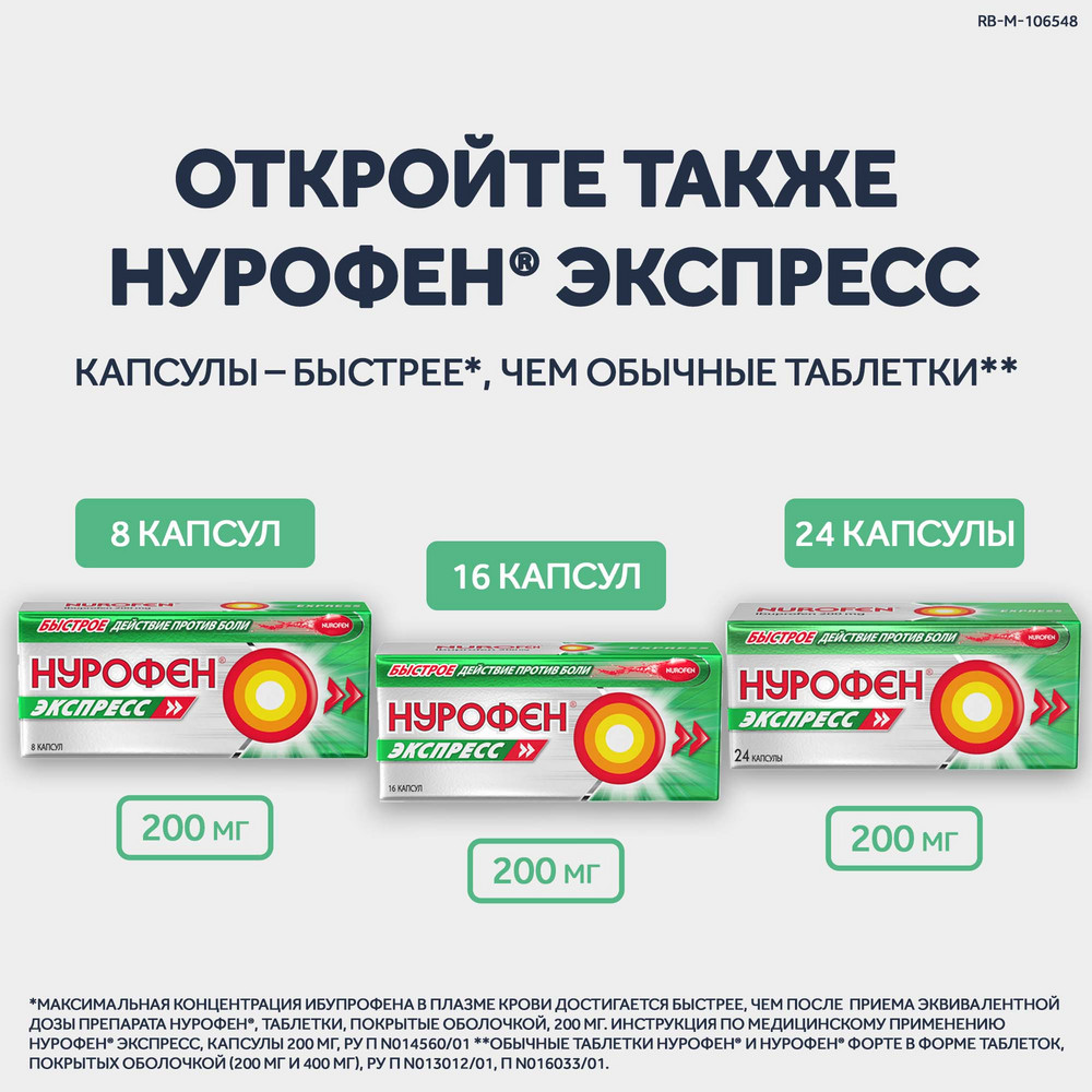 Нурофен Форте 400 мг таблетки, 24 шт.