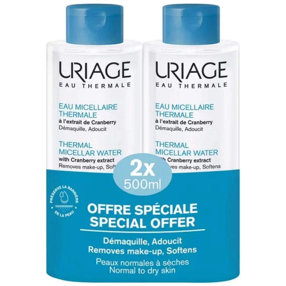 Урьяж Вода Мицеллярная очищающая для нормальной кожи, 500 мл*2