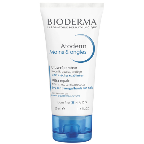 Биодерма (Bioderma) Atoderm крем питательный восстанавливающий для сухой поврежденной кожи рук и ногтей, 50 мл