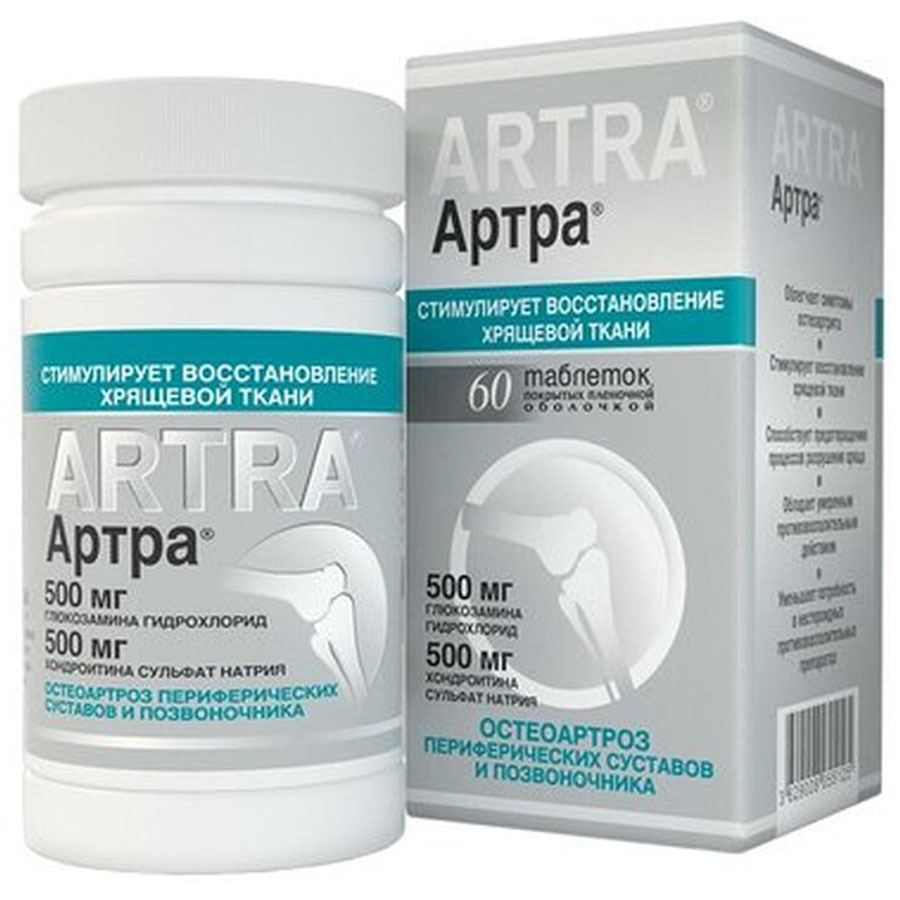 Артра 500 мг + 500 мг таблетки, 60 шт.