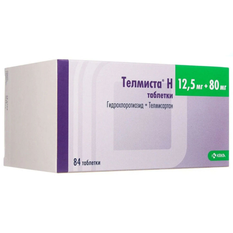 Телмиста Н 12,5 мг + 80 мг таблетки, 84 шт.