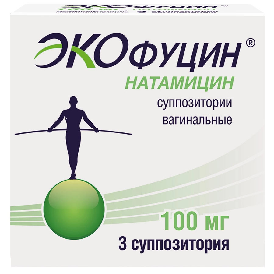 Экофуцин 100 мг суппозитории вагинальные, 3 шт.