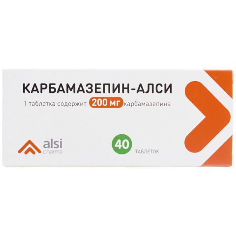 Карбамазепин-алси 200 мг таблетки, 40 шт.