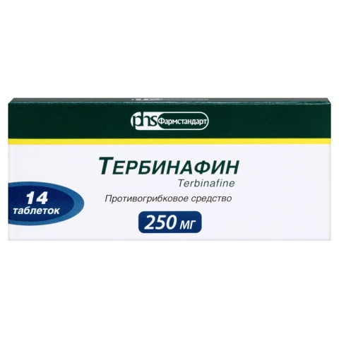 Тербинафин 250 мг таблетки, 14 шт.