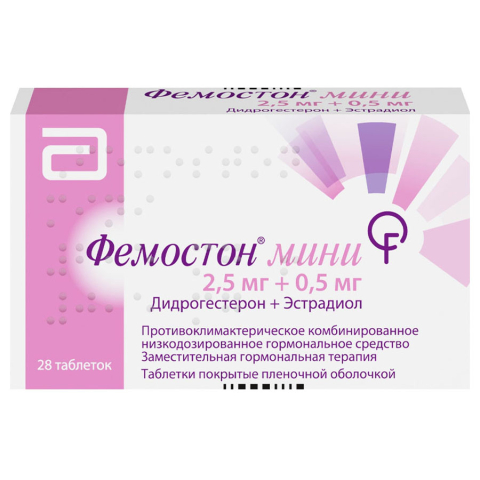 Фемостон мини 2,5 мг+0,5 мг таблетки, 28 шт.