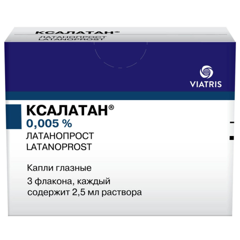 Ксалатан 0,005% капли глазные 2,5 мл флакон, 3 шт.