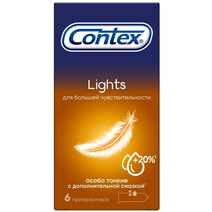 Контекс презервативы Лайтс особо тонкие, 6 шт.