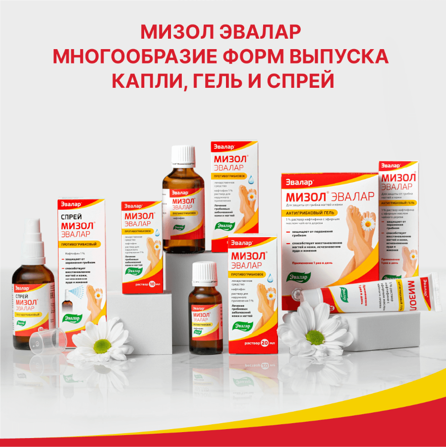 Мизол Эвалар 1% раствор для наружного применения, 20 мл