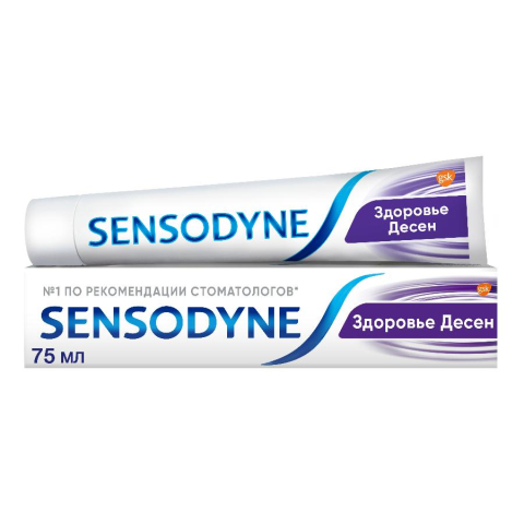 Зубная паста Sensodyne здоровье десен для чувствительных зубов с фтором, мятный вкус, 75 мл