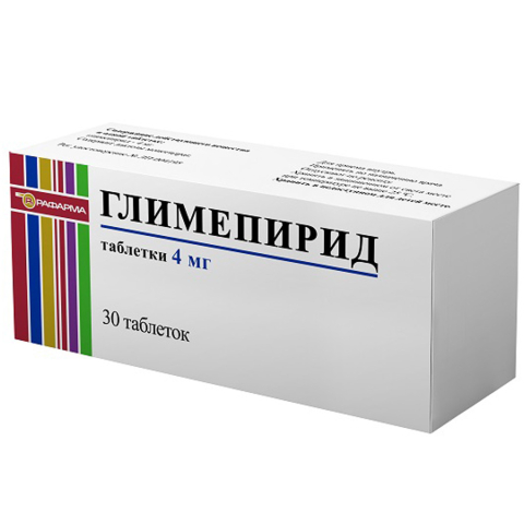 Глимепирид 4 мг таблетки, 30 шт.