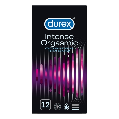 Дюрекс интенс оргазмик презервативы из натурального латекса, 12 шт.