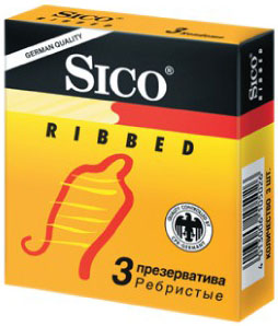 Сико презервативы ребристые, 3 шт.