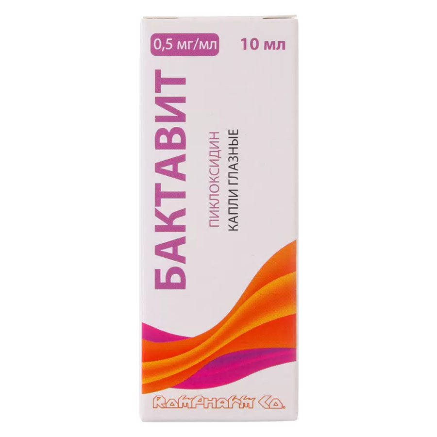 Бактавит 0,5мг/мл капли глазные флакон-капельница, 10 мл