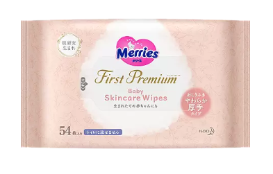 Merries Детские влажные салфетки запасной блок, 54 шт