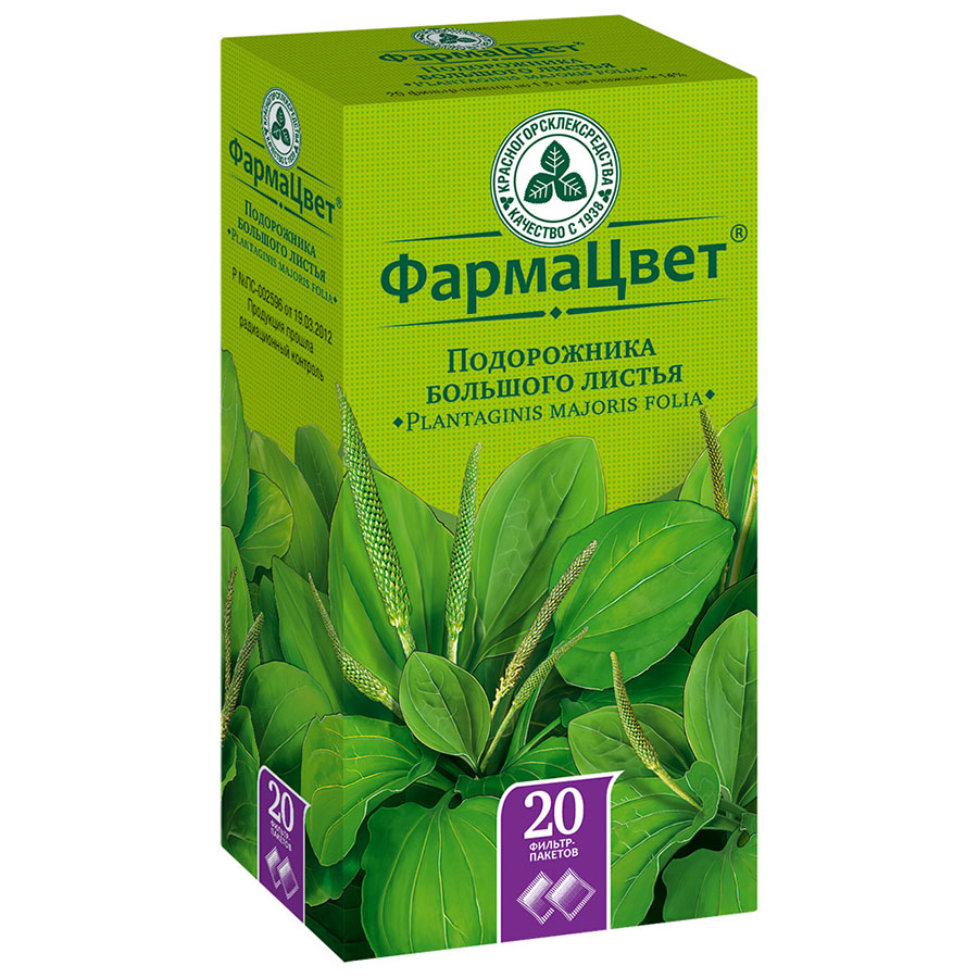 Подорожника большого листья 1,5г фильтр-пакеты, 20 шт.