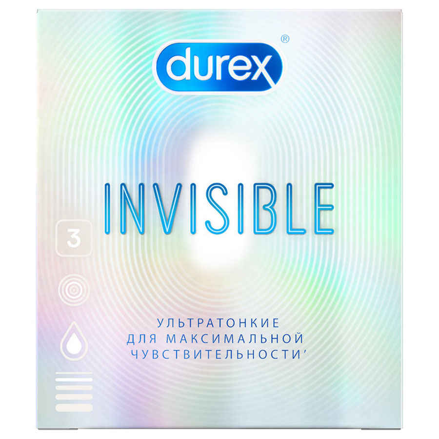 Дюрекс презервативы инвизибл ультратонкие, 3 шт.