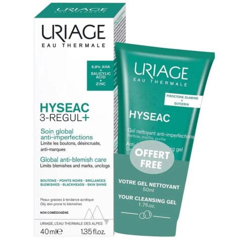 Урьяж набор Исеак 3-Regul+ универсальный уход, 40 мл + Исеак очищающий гель, 50 мл