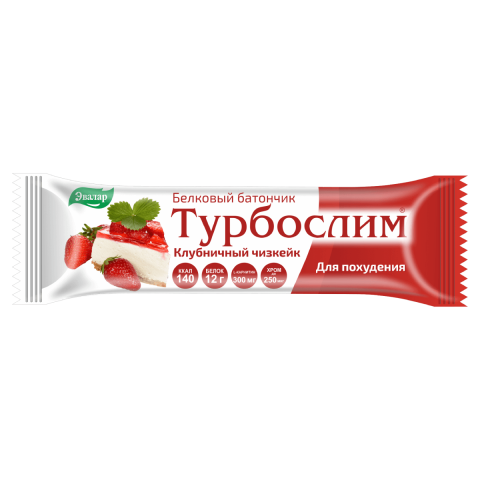 Турбослим батончик для похудения со вкусом клубничный чизкейк, 50 г, Эвалар