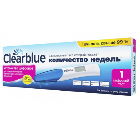 Клиаблу (Clear Blue) Тест на беременность цифровой, 1 шт.
