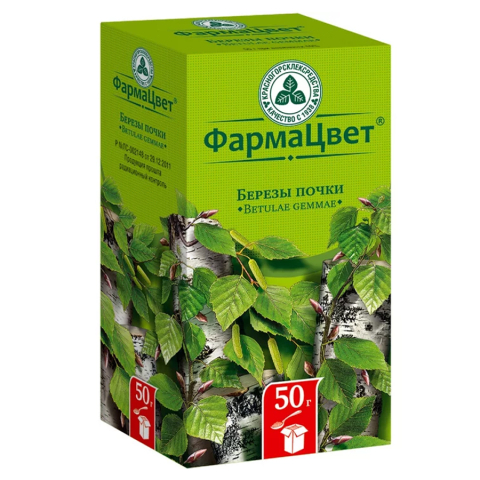 Березы почки пакет почки цельные, 50г