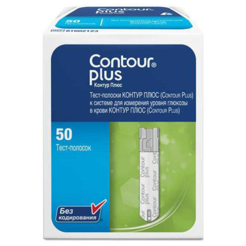 Тест-полоски Contour Plus, 50 шт.