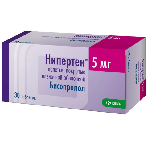Нипертен 5 мг таблетки, покрытые пленочной оболочкой, 30 шт.