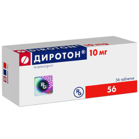 Диротон 10 мг таблетки, 56 шт.