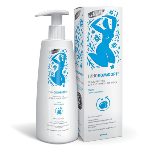 Гинокомфорт гель моющий для интимной гигиены, чайноге дерево, 200мл