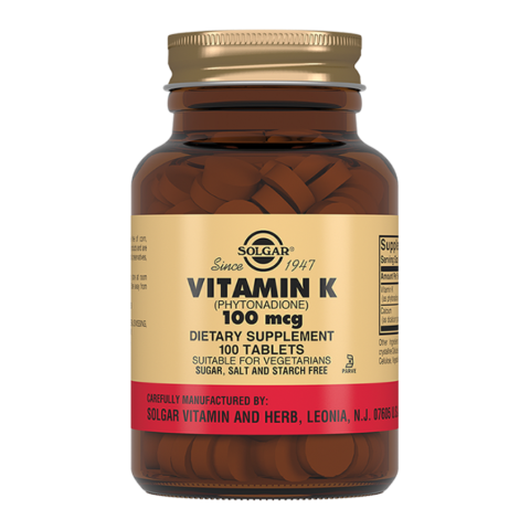 Solgar / Солгар Витамин К 100 мкг таблетки, 100 шт.