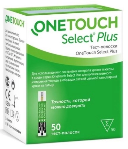 Тест-полоски one touch select plus 50 шт.
