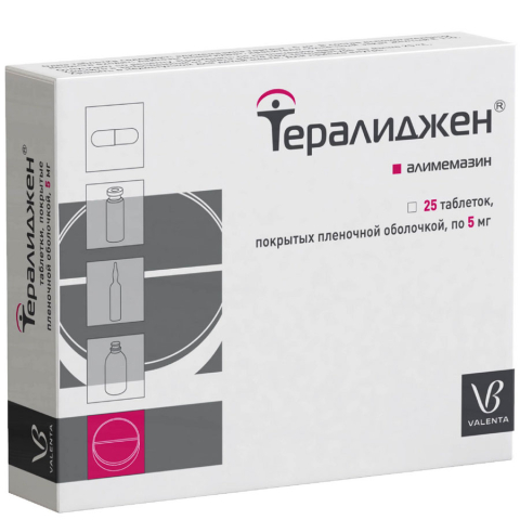 Тералиджен 5 мг таблетки, покрытые пленочной оболочкой, 25 шт.