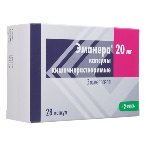 Эманера 20мг капсулы кишечнорастворимые, 28 шт.