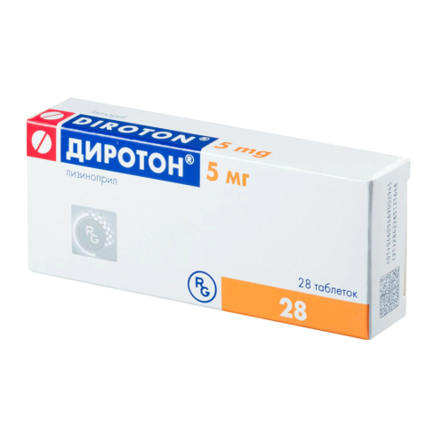 Диротон 5 мг таблетки, 28 шт.