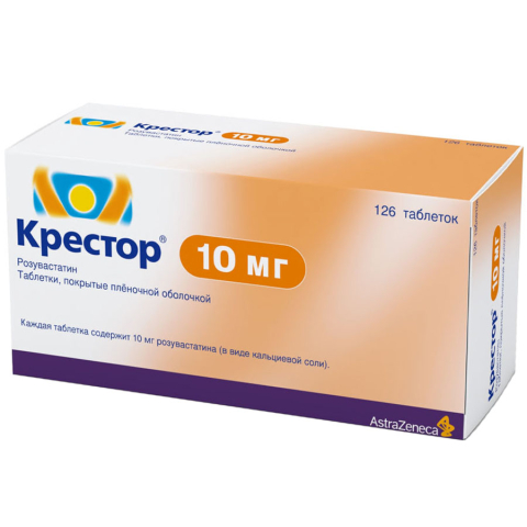 Крестор 10 мг таблетки, покрытые пленочной оболочкой, 126 шт.